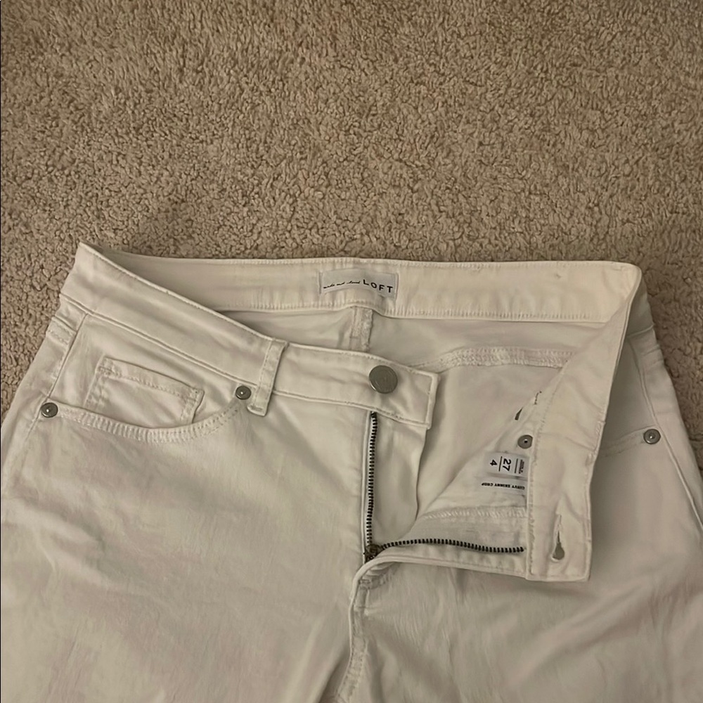 LOFT White High Rise Jeans with Smooth Finish